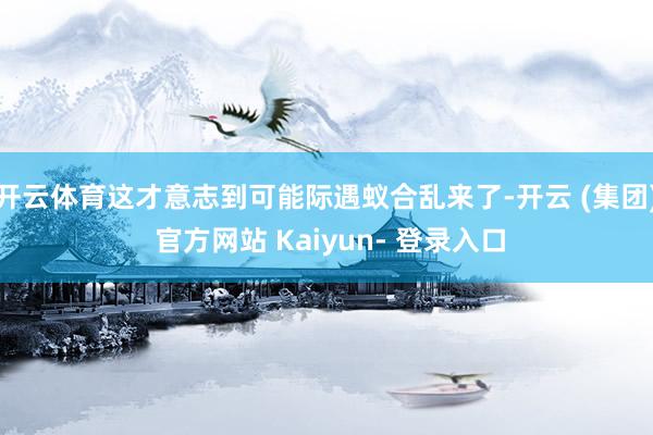 开云体育这才意志到可能际遇蚁合乱来了-开云 (集团) 官方网站 Kaiyun- 登录入口