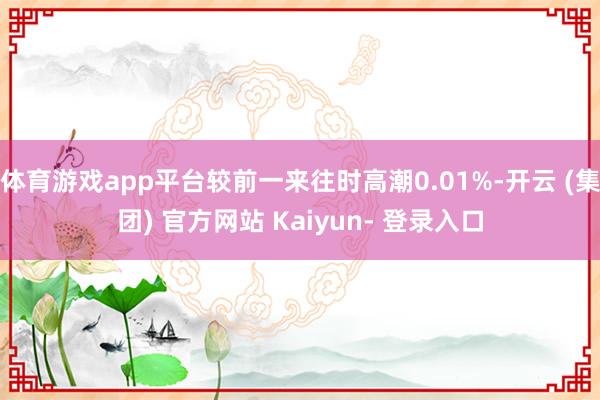 体育游戏app平台较前一来往时高潮0.01%-开云 (集团) 官方网站 Kaiyun- 登录入口