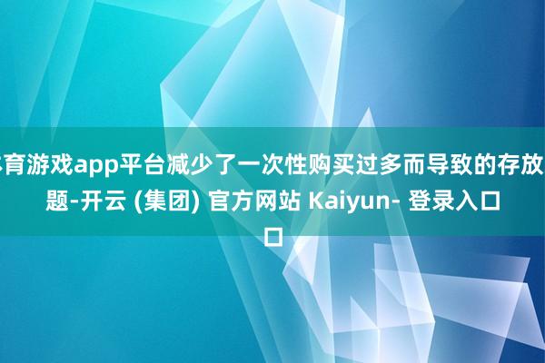 体育游戏app平台减少了一次性购买过多而导致的存放难题-开云 (集团) 官方网站 Kaiyun- 登录入口