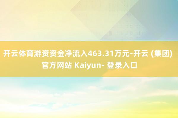 开云体育游资资金净流入463.31万元-开云 (集团) 官方网站 Kaiyun- 登录入口
