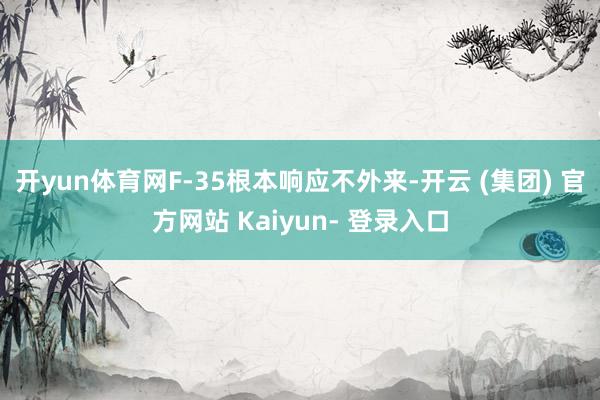 开yun体育网F-35根本响应不外来-开云 (集团) 官方网站 Kaiyun- 登录入口