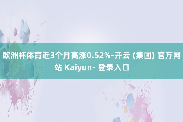 欧洲杯体育近3个月高涨0.52%-开云 (集团) 官方网站 Kaiyun- 登录入口