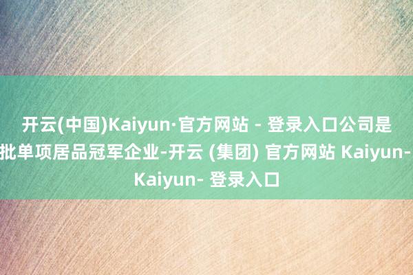 开云(中国)Kaiyun·官方网站 - 登录入口公司是宇宙第四批单项居品冠军企业-开云 (集团) 官方网站 Kaiyun- 登录入口