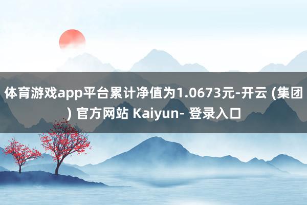 体育游戏app平台累计净值为1.0673元-开云 (集团) 官方网站 Kaiyun- 登录入口