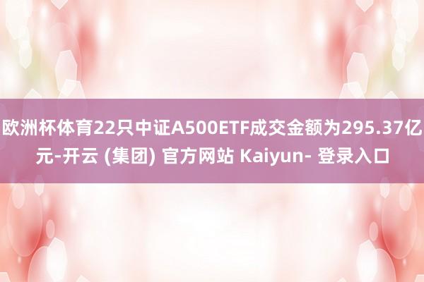 欧洲杯体育22只中证A500ETF成交金额为295.37亿元-开云 (集团) 官方网站 Kaiyun- 登录入口