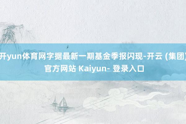 开yun体育网字据最新一期基金季报闪现-开云 (集团) 官方网站 Kaiyun- 登录入口